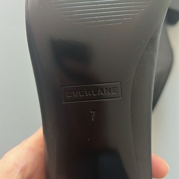 New Everlane The Day Heel Black Leather Size 7M - Picture 11 of 15